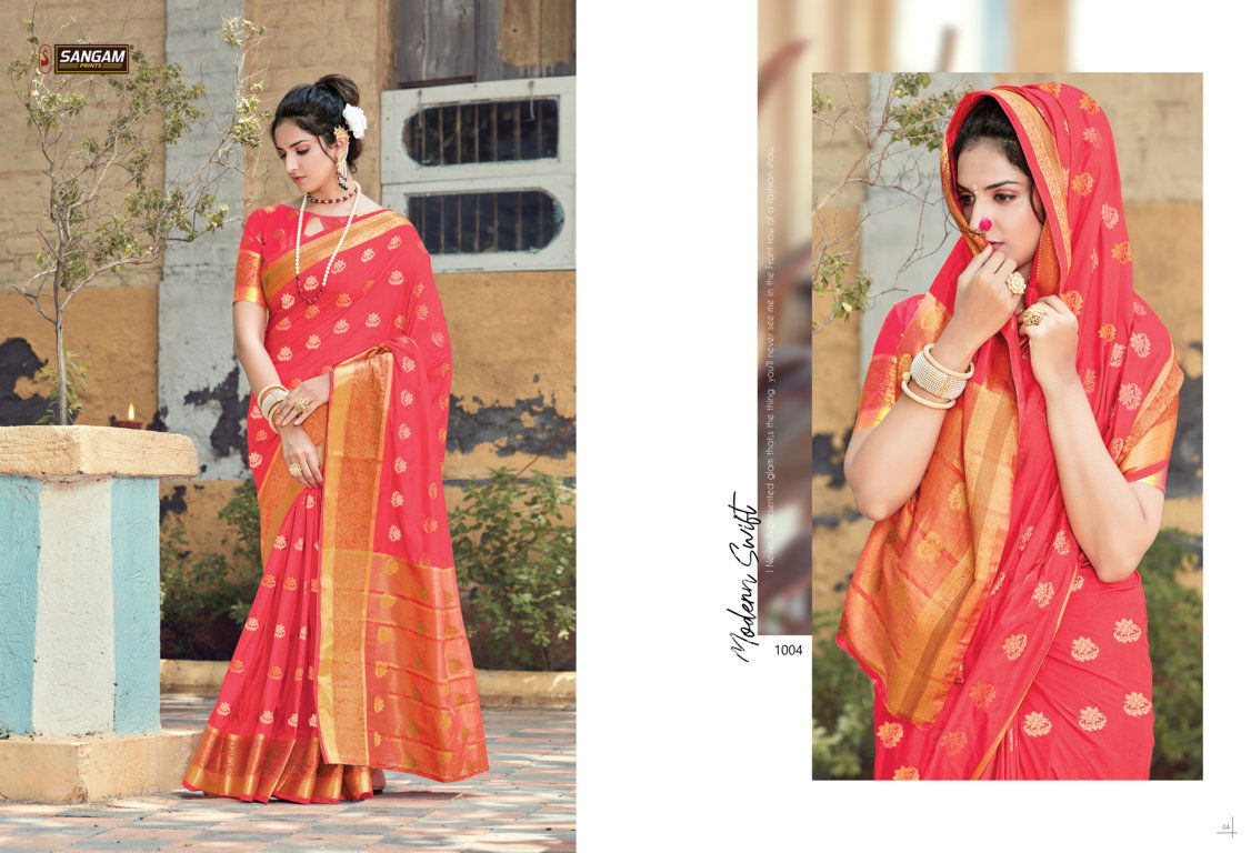 Sangam Indrani Silk Designer Fancy Latest Festive Wear Soft Silk Saree Collection
